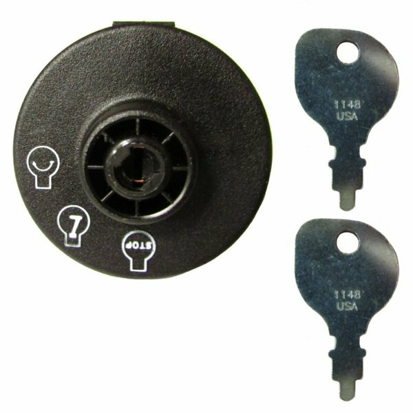 Aic Replacement Parts Starter Ignition Switch w/2 Keys Fits Exmark Fits Toro 117-2222 117-2222-IgnitionSwitchKeysKit